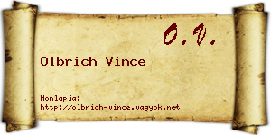 Olbrich Vince névjegykártya